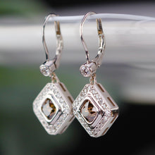 Load image into Gallery viewer, Estate Chocolate and white earth mined diamond earrings in 14k white gold