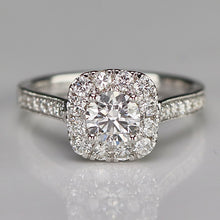 Load image into Gallery viewer, The Katie - Lab grown diamond halo ring in 14k white gold