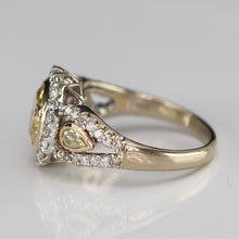 Load image into Gallery viewer, RETIREMENT SALE! Estate 2.98ctw Natural yellow and white diamond ring in 18k white gold