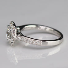 Load image into Gallery viewer, The Katie - Lab grown diamond halo ring in 14k white gold