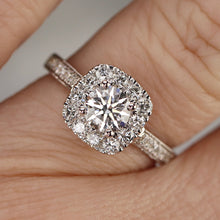 Load image into Gallery viewer, The Katie - Lab grown diamond halo ring in 14k white gold