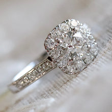 Load image into Gallery viewer, The Katie - Lab grown diamond halo ring in 14k white gold