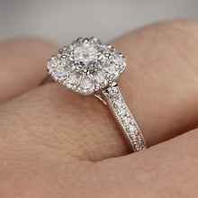 Load image into Gallery viewer, The Katie - Lab grown diamond halo ring in 14k white gold