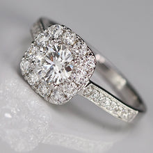 Load image into Gallery viewer, The Katie - Lab grown diamond halo ring in 14k white gold
