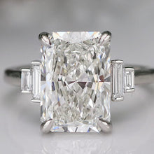 Load image into Gallery viewer, The Catherine - 5.12ct Radiant cut lab grown diamond ring in platinum