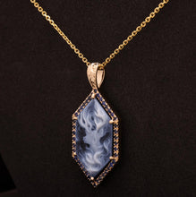 Load image into Gallery viewer, CUSTOM: Estate Patronus Harry Potter cameo pendant with .71ctw of natural sapphires by David Klass
