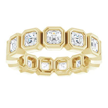 Load image into Gallery viewer, MADE TO ORDER: Lab grown 2ctw diamond asscher eternity band ring in 14k gold