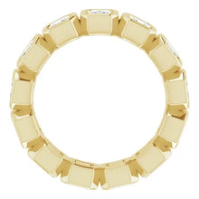 Load image into Gallery viewer, MADE TO ORDER: Lab grown 2ctw diamond asscher eternity band ring in 14k gold