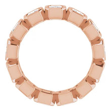 Load image into Gallery viewer, MADE TO ORDER: Lab grown 2ctw diamond asscher eternity band ring in 14k gold