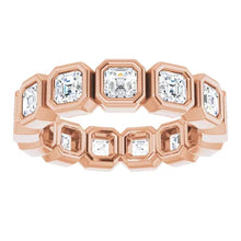 Load image into Gallery viewer, MADE TO ORDER: Lab grown 2ctw diamond asscher eternity band ring in 14k gold