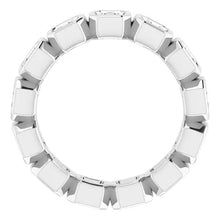 Load image into Gallery viewer, MADE TO ORDER: Lab grown 2ctw diamond asscher eternity band ring in 14k gold