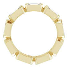 Load image into Gallery viewer, MADE TO ORDER: Lab grown 3ctw diamond emerald cut eternity band ring in 14k gold