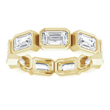 Load image into Gallery viewer, MADE TO ORDER: Lab grown 3ctw diamond emerald cut eternity band ring in 14k gold