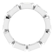 Load image into Gallery viewer, MADE TO ORDER: Lab grown 3ctw diamond emerald cut eternity band ring in 14k gold