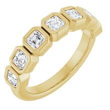 Load image into Gallery viewer, MADE TO ORDER: Lab grown 1ctw diamond asscher band ring in 14k gold