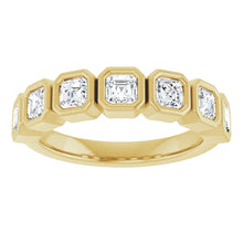 Load image into Gallery viewer, MADE TO ORDER: Lab grown 1ctw diamond asscher band ring in 14k gold