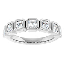 Load image into Gallery viewer, MADE TO ORDER: Lab grown 1ctw diamond asscher band ring in 14k gold