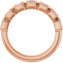 Load image into Gallery viewer, MADE TO ORDER: Lab grown 1ctw diamond asscher band ring in 14k gold