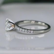 Load image into Gallery viewer, Estate Earth minded GIA 1.02ct cushion cut diamond E/VVS1 in 18k white gold