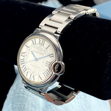 Load image into Gallery viewer, RETIREMENT SALE: Estate Cartier Ballon Bleu 36mm women’s watch with box and Cartier Cert
