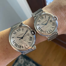 Load image into Gallery viewer, RETIREMENT SALE: Estate Cartier Ballon Bleu 36mm women’s watch with box and Cartier Cert