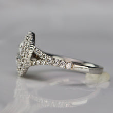 Load image into Gallery viewer, RETIREMENT SALE! Lab Grown oval diamond double halo ring in 14k white gold