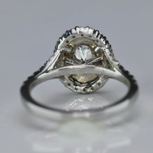 Load image into Gallery viewer, RETIREMENT SALE! Lab Grown oval diamond double halo ring in 14k white gold