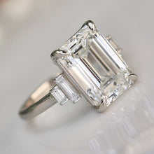 Load image into Gallery viewer, The Catherine - 5.56ct Emerald cut lab grown diamond ring in platinum