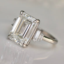 Load image into Gallery viewer, The Catherine - 5.56ct Emerald cut lab grown diamond ring in platinum