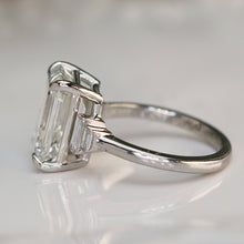 Load image into Gallery viewer, The Catherine - 5.56ct Emerald cut lab grown diamond ring in platinum