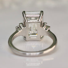 Load image into Gallery viewer, The Catherine - 5.56ct Emerald cut lab grown diamond ring in platinum