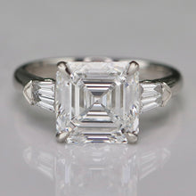 Load image into Gallery viewer, The Isabella - 4.50ct Asscher cut lab grown diamond ring in platinum