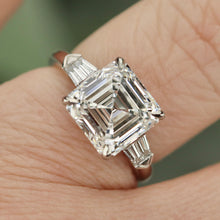 Load image into Gallery viewer, The Isabella - 4.50ct Asscher cut lab grown diamond ring in platinum