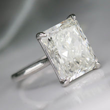 Load image into Gallery viewer, 10.04ct radiant cut lab grown H/VS1 diamond ring in 14k white gold