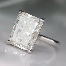 Load image into Gallery viewer, 10.04ct radiant cut lab grown H/VS1 diamond ring in 14k white gold
