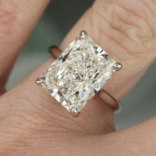 Load image into Gallery viewer, 10.04ct radiant cut lab grown H/VS1 diamond ring in 14k white gold