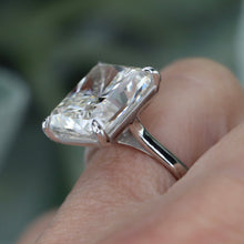 Load image into Gallery viewer, 10.04ct radiant cut lab grown H/VS1 diamond ring in 14k white gold