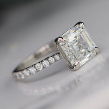 Load image into Gallery viewer, The Arabella - 4.41ct lab grown E/VS1 Asscher diamond solitaire ring in platinum