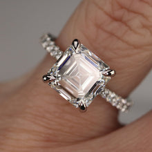 Load image into Gallery viewer, The Arabella - 4.41ct lab grown E/VS1 Asscher diamond solitaire ring in platinum