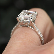 Load image into Gallery viewer, The Arabella - 4.41ct lab grown E/VS1 Asscher diamond solitaire ring in platinum