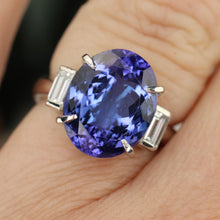 Load image into Gallery viewer, RESERVED: LAYAWAY PAYMENT 4 OF 10: Estate tanzanite and diamond ring in platinum