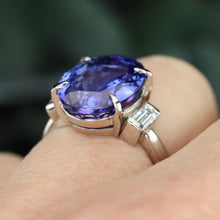 Load image into Gallery viewer, RESERVED: LAYAWAY PAYMENT 4 OF 10: Estate tanzanite and diamond ring in platinum