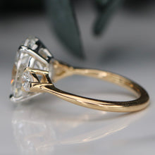 Load image into Gallery viewer, The Esme - 4.56ct oval cut lab grown diamond ring in platinum and 18k yellow gold