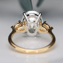 Load image into Gallery viewer, The Esme - 4.56ct oval cut lab grown diamond ring in platinum and 18k yellow gold