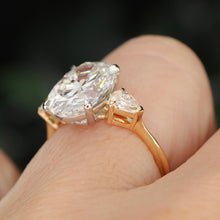 Load image into Gallery viewer, The Esme - 4.56ct oval cut lab grown diamond ring in platinum and 18k yellow gold