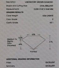 Load image into Gallery viewer, The Esme - 4.56ct oval cut lab grown diamond ring in platinum and 18k yellow gold
