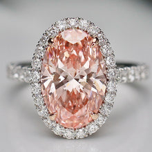 Load image into Gallery viewer, The Elena - 4.70ct oval cut lab grown diamond ring FVP/VS1 in 14k white gold