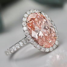 Load image into Gallery viewer, The Elena - 4.70ct oval cut lab grown diamond ring FVP/VS1 in 14k white gold