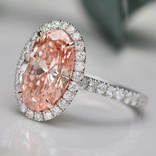 Load image into Gallery viewer, The Elena - 4.70ct oval cut lab grown diamond ring FVP/VS1 in 14k white gold