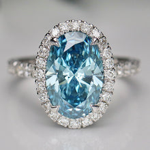 Load image into Gallery viewer, The Elena - 4.05ct oval shape lab grown diamond ring FVB/VVS2 in 14k white gold